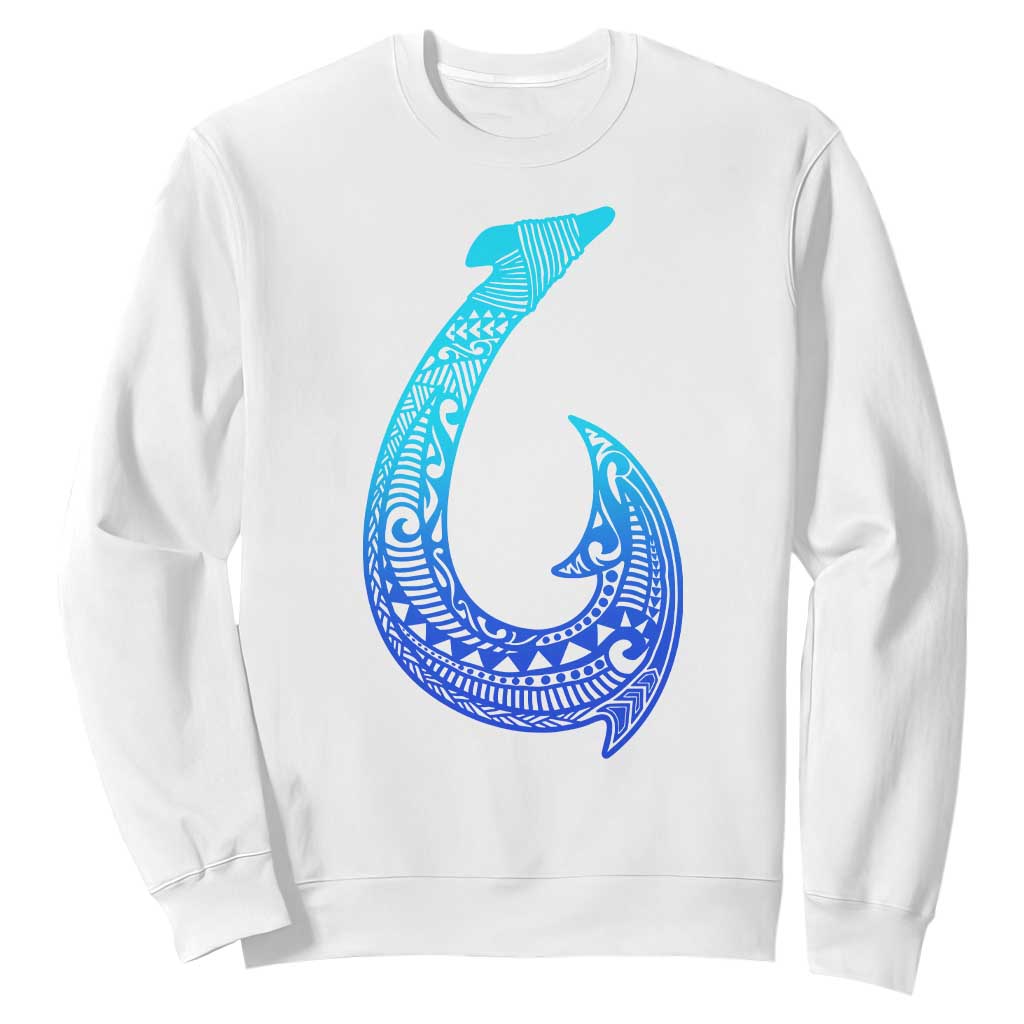 Tribal Makau Hawaiian Fish Hook Pacific Islander Hawaiian Sweatshirt TS11 White Print Your Wear