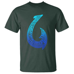 Tribal Makau Hawaiian Fish Hook Pacific Islander Hawaiian T Shirt TS11 Dark Forest Green Print Your Wear