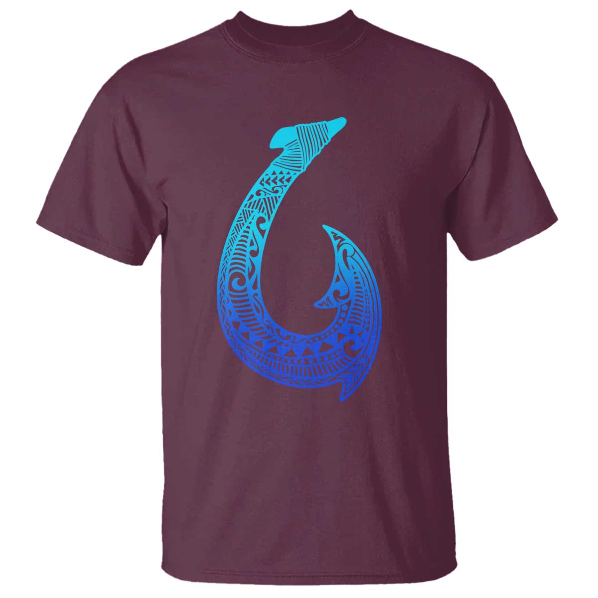 Tribal Makau Hawaiian Fish Hook Pacific Islander Hawaiian T Shirt TS11 Maroon Print Your Wear