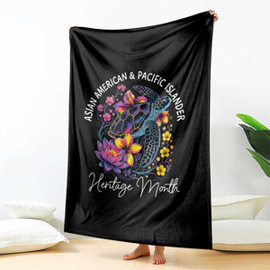 AAPI Asian American and Pacific Islander Heritage Month Throw Blanket Floral Sea Turtle TS11 Print Your Wear