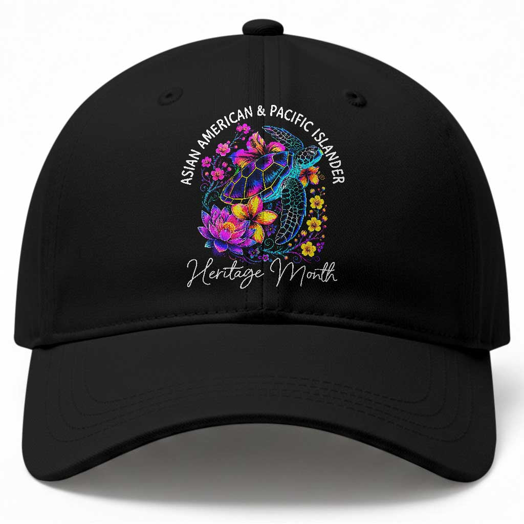 AAPI Asian American and Pacific Islander Heritage Month Baseball Cap Floral Sea Turtle TS11 Print Your Wear