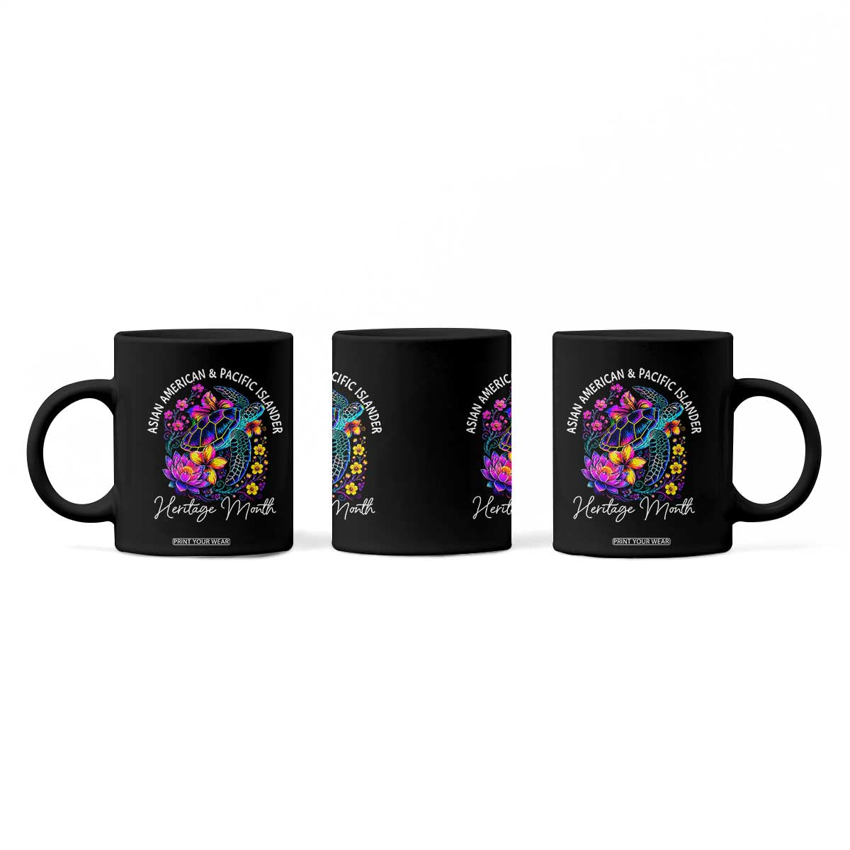 AAPI Asian American and Pacific Islander Heritage Month Coffee Mug Floral Sea Turtle TS11 Print Your Wear