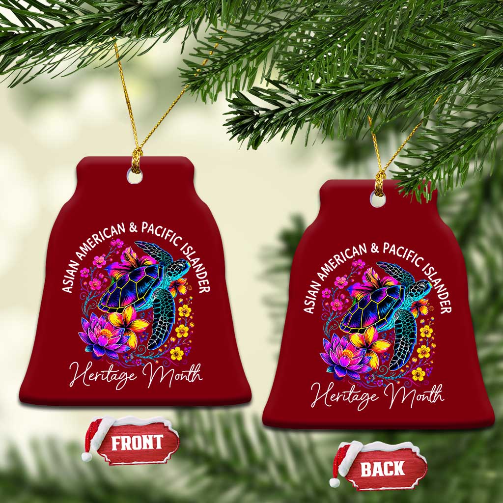 AAPI Asian American and Pacific Islander Heritage Month Ceramic Ornament Floral Sea Turtle TS11 Print Your Wear