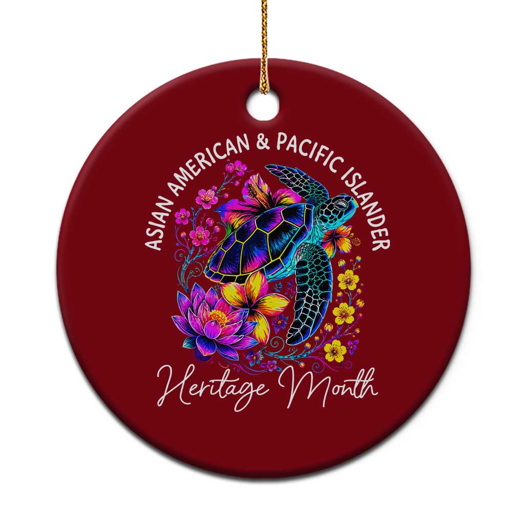 AAPI Asian American and Pacific Islander Heritage Month Ceramic Ornament Floral Sea Turtle TS11 1pc Red Print Your Wear