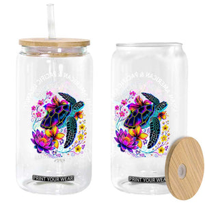 AAPI Asian American and Pacific Islander Heritage Month Glass Can Floral Sea Turtle TS11 Print Your Wear