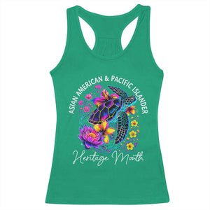AAPI Asian American and Pacific Islander Heritage Month Racerback Tank Top Floral Sea Turtle TS11 Irish Green Print Your Wear
