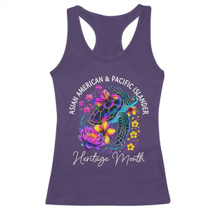 AAPI Asian American and Pacific Islander Heritage Month Racerback Tank Top Floral Sea Turtle TS11 Purple Print Your Wear