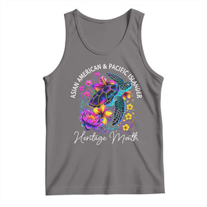 AAPI Asian American and Pacific Islander Heritage Month Tank Top Floral Sea Turtle TS11 Deep Heather Print Your Wear