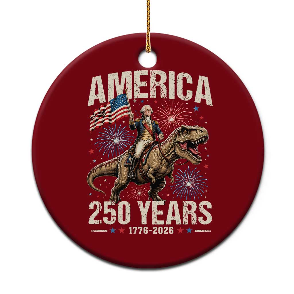 America 250 Years George Washington Riding Tyrannosaurus Rex Ceramic Ornament TS11 1pc Red Print Your Wear