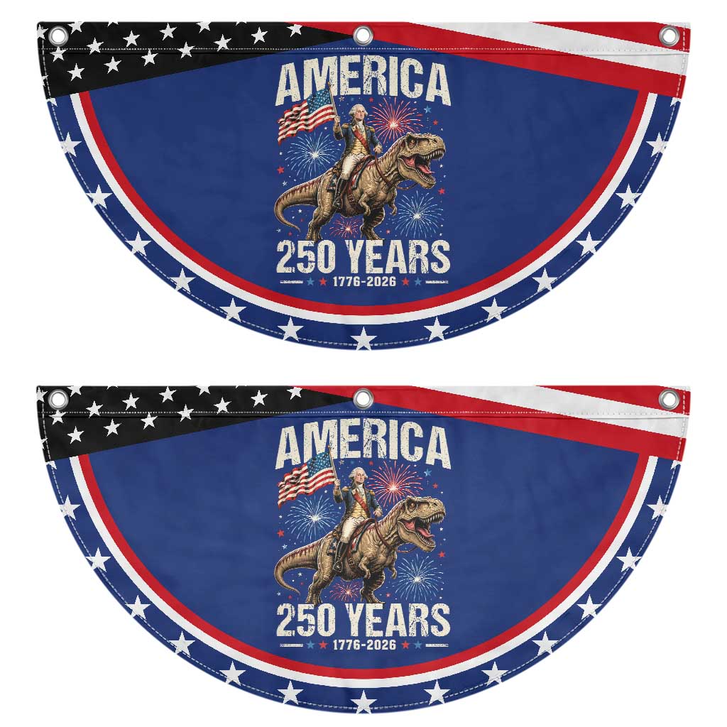 America 250 Years George Washington Riding Tyrannosaurus Rex Patriotic Fan Flag TS11 2pcs pack Classic Navy Print Your Wear