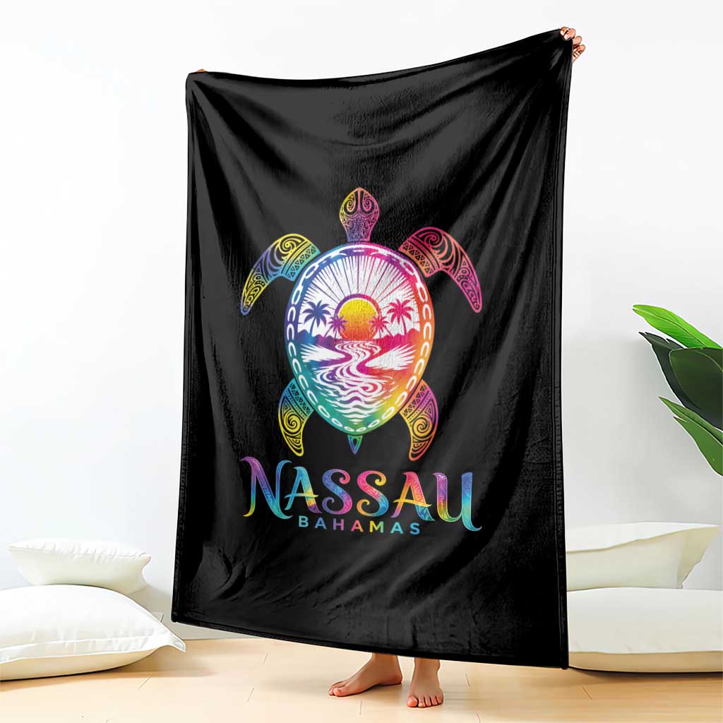 Nassau Bahamas Beach Vacation Throw Blanket Tie Dye Sea Turtle TS11 Print Your Wear