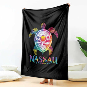 Nassau Bahamas Beach Vacation Throw Blanket Tie Dye Sea Turtle TS11 Print Your Wear