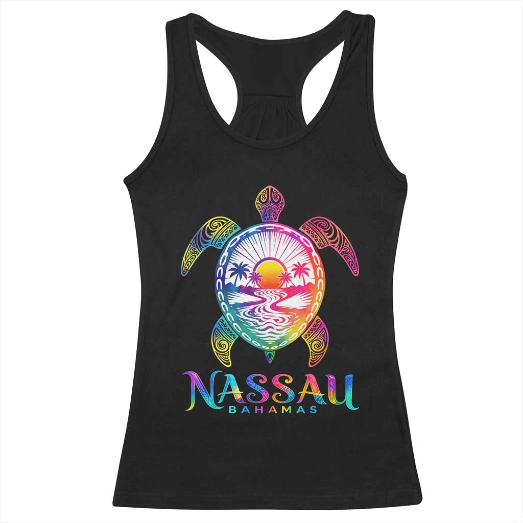 Nassau Bahamas Beach Vacation Racerback Tank Top Tie Dye Sea Turtle TS11 Black Print Your Wear