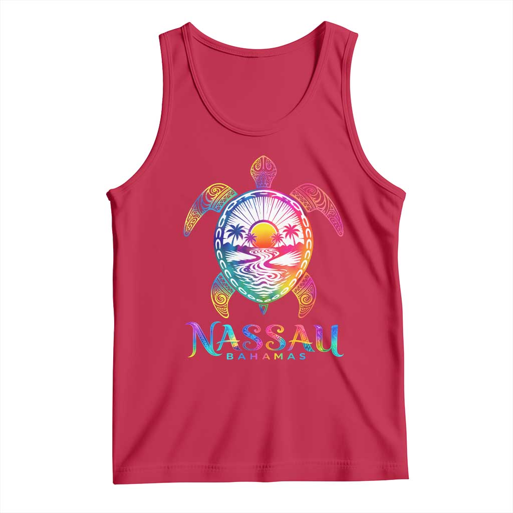Nassau Bahamas Beach Vacation Tank Top Tie Dye Sea Turtle TS11 Red Print Your Wear