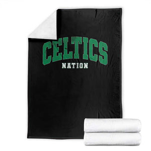 Celtic Nation Throw Blanket Sports Varsity Aesthetic Letters Cap TS11 Black Print Your Wear