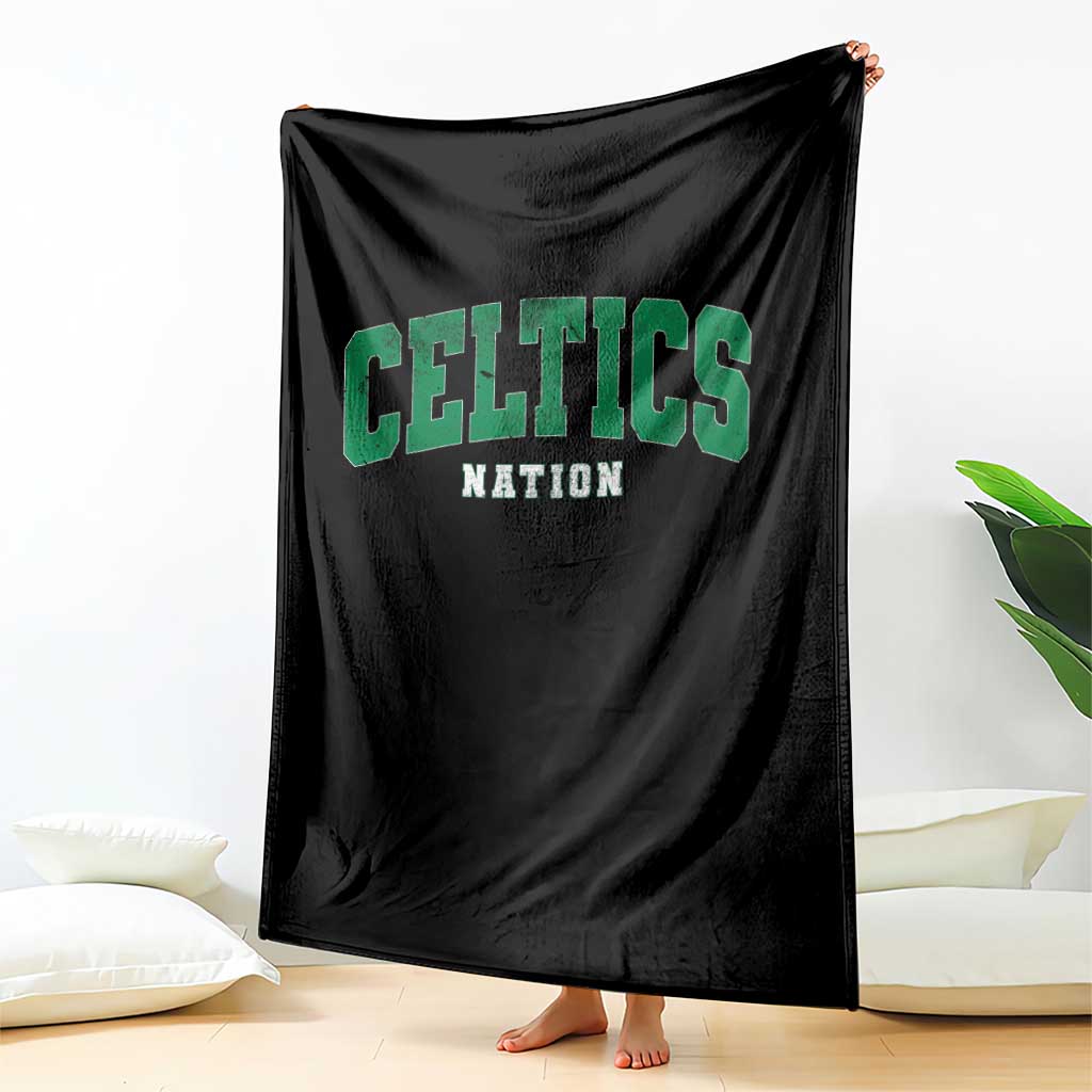 Celtic Nation Throw Blanket Sports Varsity Aesthetic Letters Cap TS11 Print Your Wear