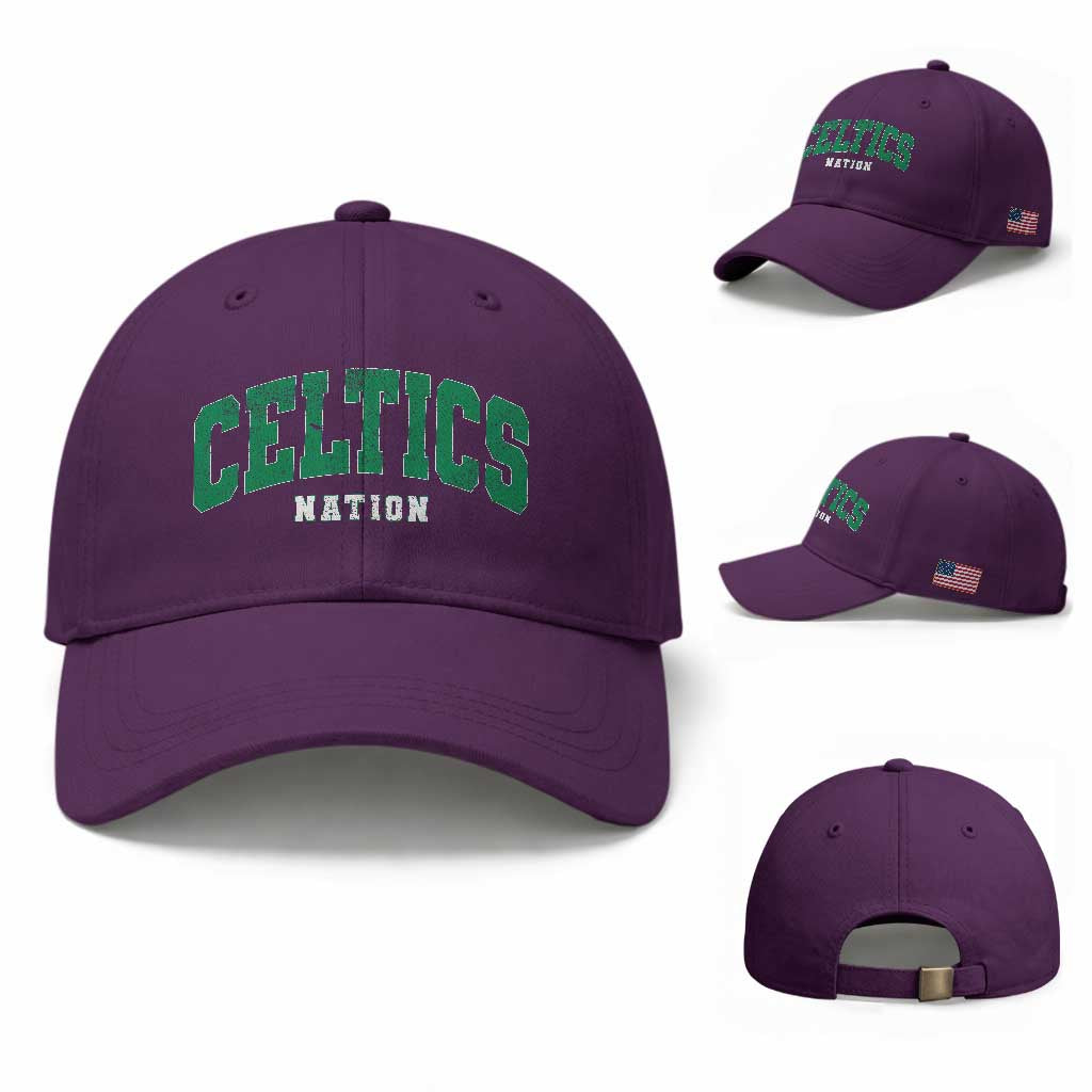Celtic Nation Baseball Cap Sports Varsity Aesthetic Letters Cap TS11 Baseball Cap Universal Fit Purple Print Your Wear