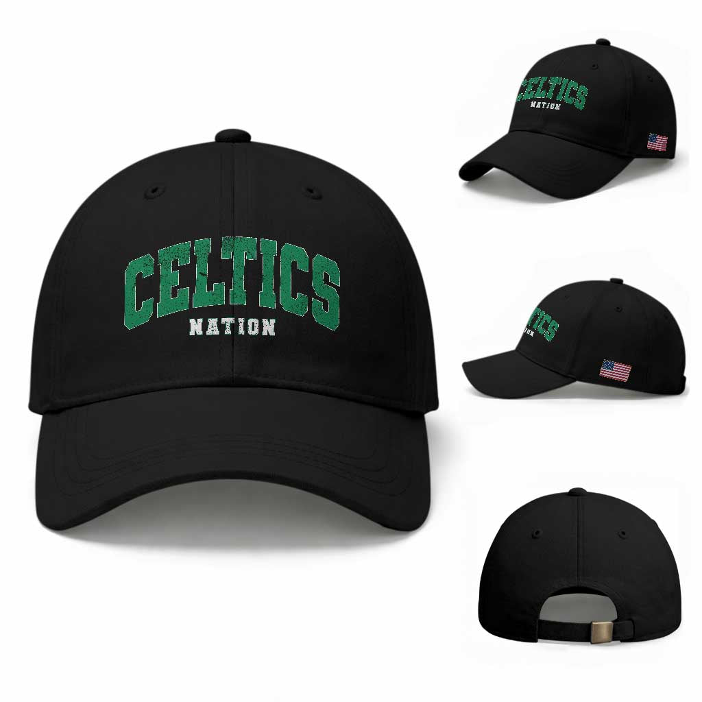 Celtic Nation Baseball Cap Sports Varsity Aesthetic Letters Cap TS11 Baseball Cap Universal Fit Black Print Your Wear