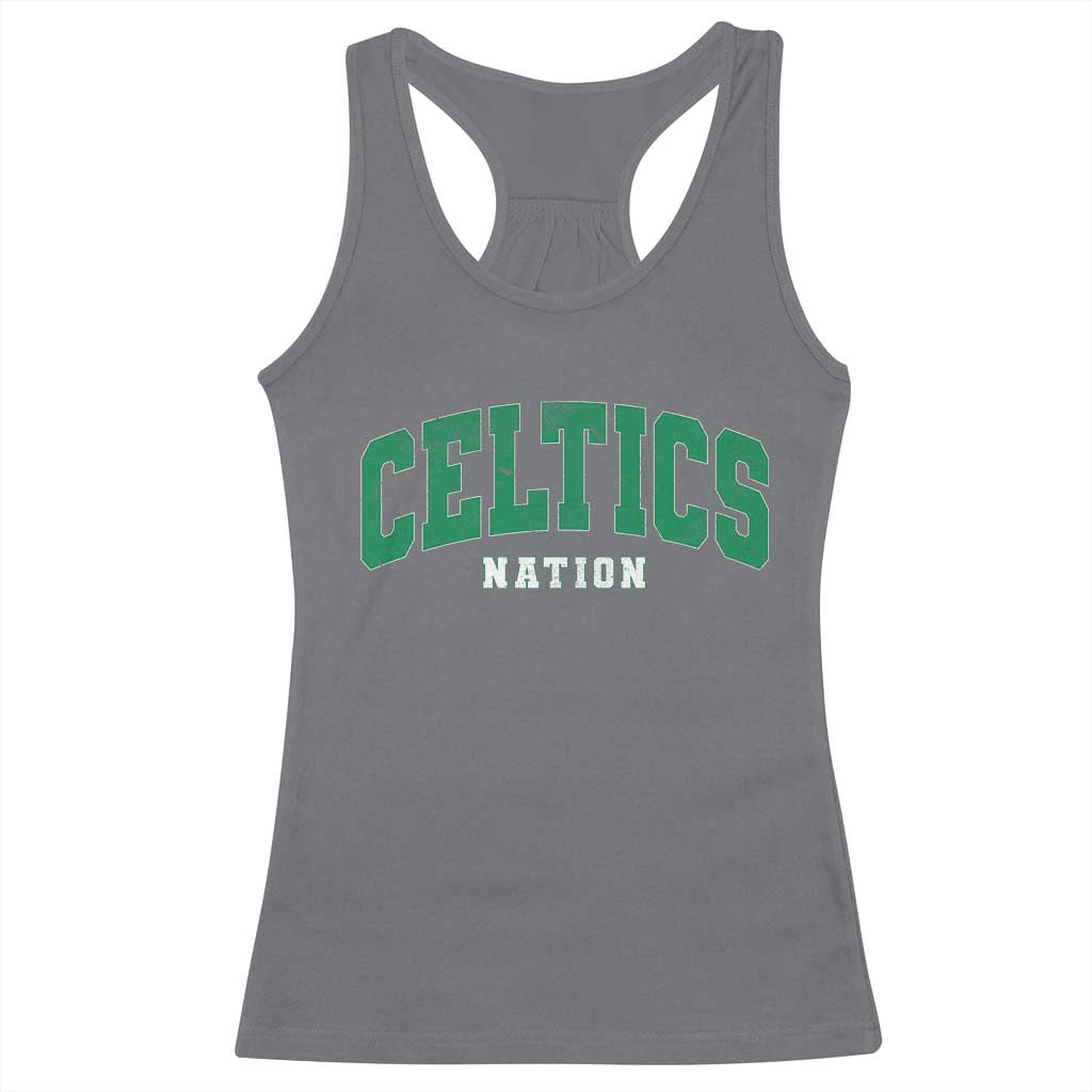 Celtic Nation Racerback Tank Top Sports Varsity Aesthetic Letters Cap TS11 Charcoal Print Your Wear