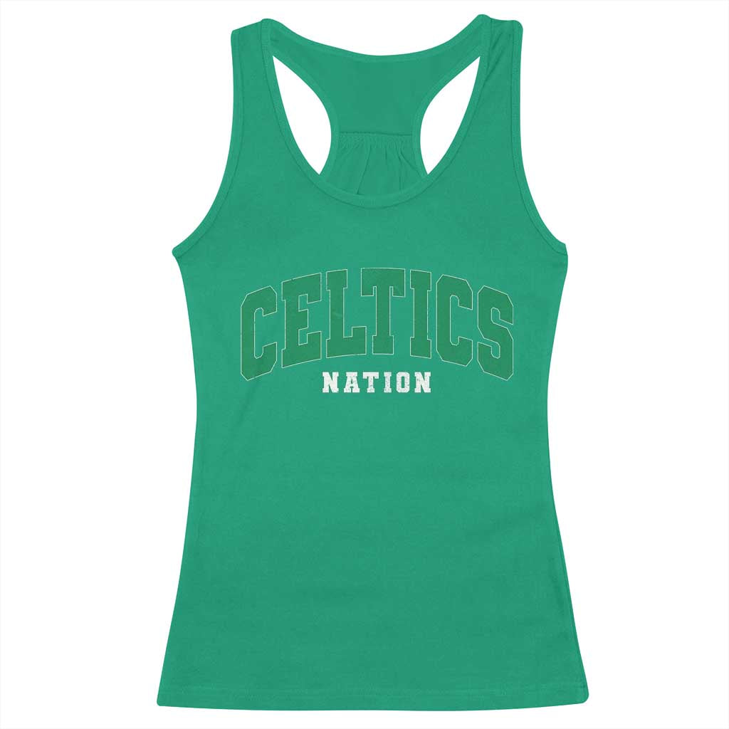 Celtic Nation Racerback Tank Top Sports Varsity Aesthetic Letters Cap TS11 Irish Green Print Your Wear
