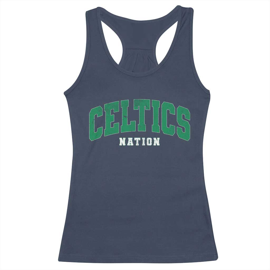 Celtic Nation Racerback Tank Top Sports Varsity Aesthetic Letters Cap TS11 Navy Print Your Wear