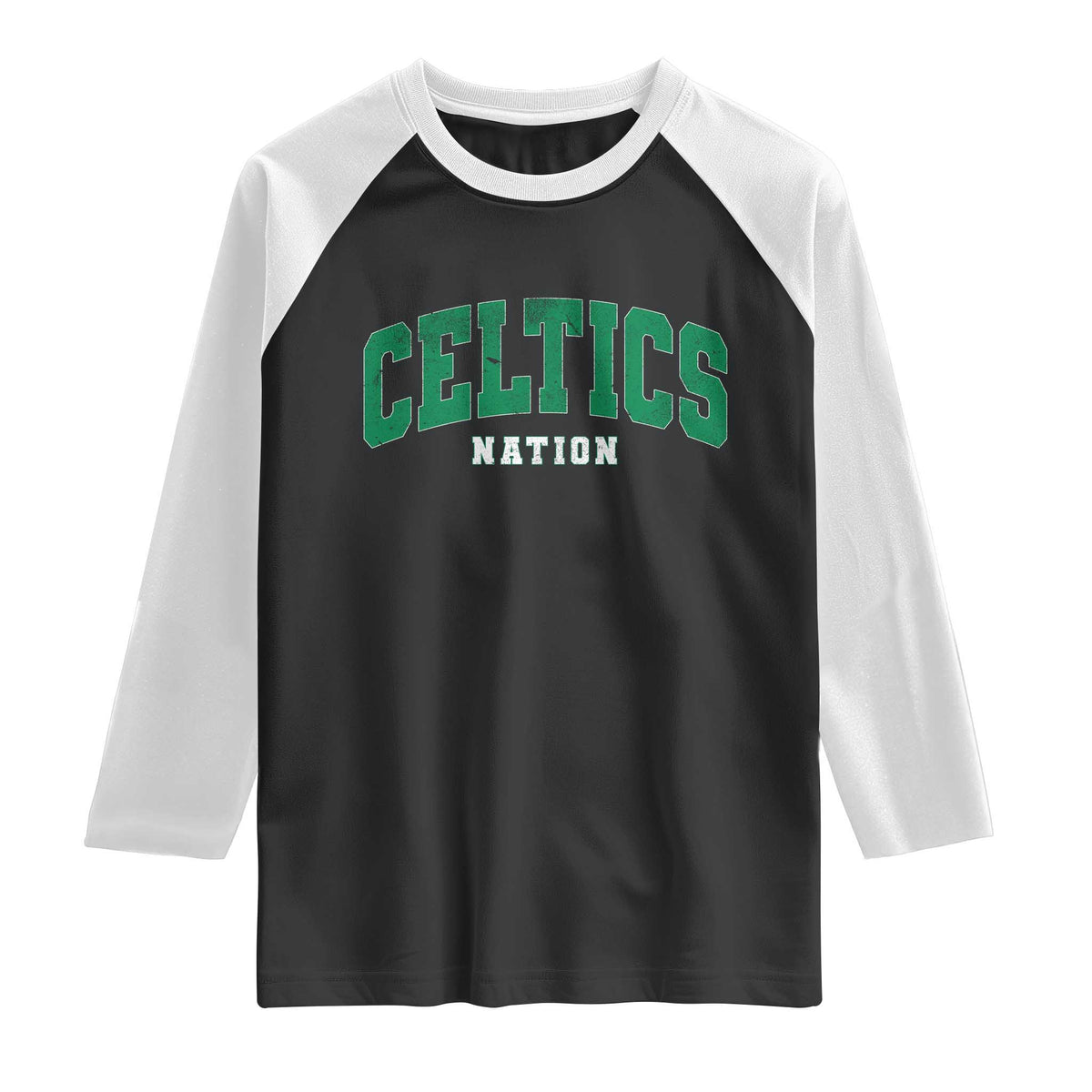 Celtic Nation Raglan Shirt Sports Varsity Aesthetic Letters Cap TS11 Black White Print Your Wear