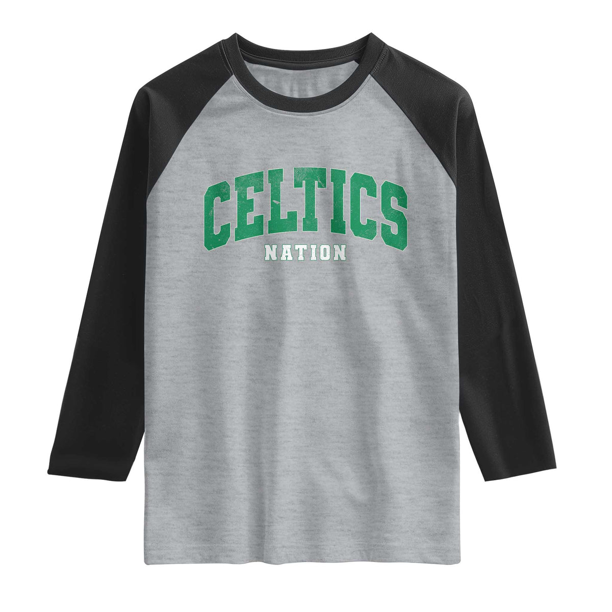 Celtic Nation Raglan Shirt Sports Varsity Aesthetic Letters Cap TS11 Heather Gray Black Print Your Wear