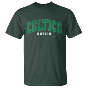Celtic Nation T Shirt Sports Varsity Aesthetic Letters Cap TS11 Dark Forest Green Print Your Wear