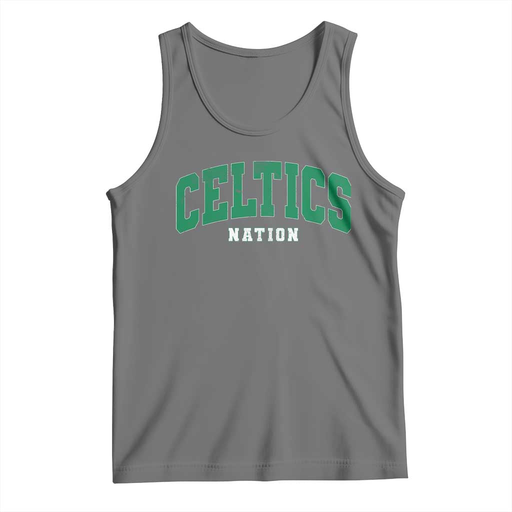 Celtic Nation Tank Top Sports Varsity Aesthetic Letters Cap TS11 Black Heather Print Your Wear