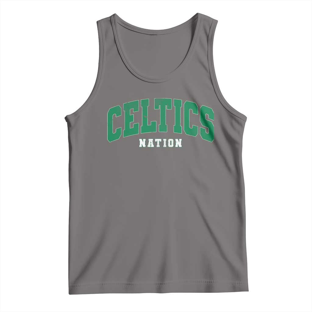 Celtic Nation Tank Top Sports Varsity Aesthetic Letters Cap TS11 Deep Heather Print Your Wear