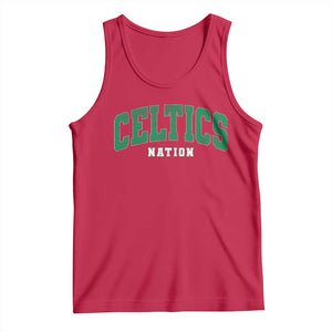 Celtic Nation Tank Top Sports Varsity Aesthetic Letters Cap TS11 Red Print Your Wear