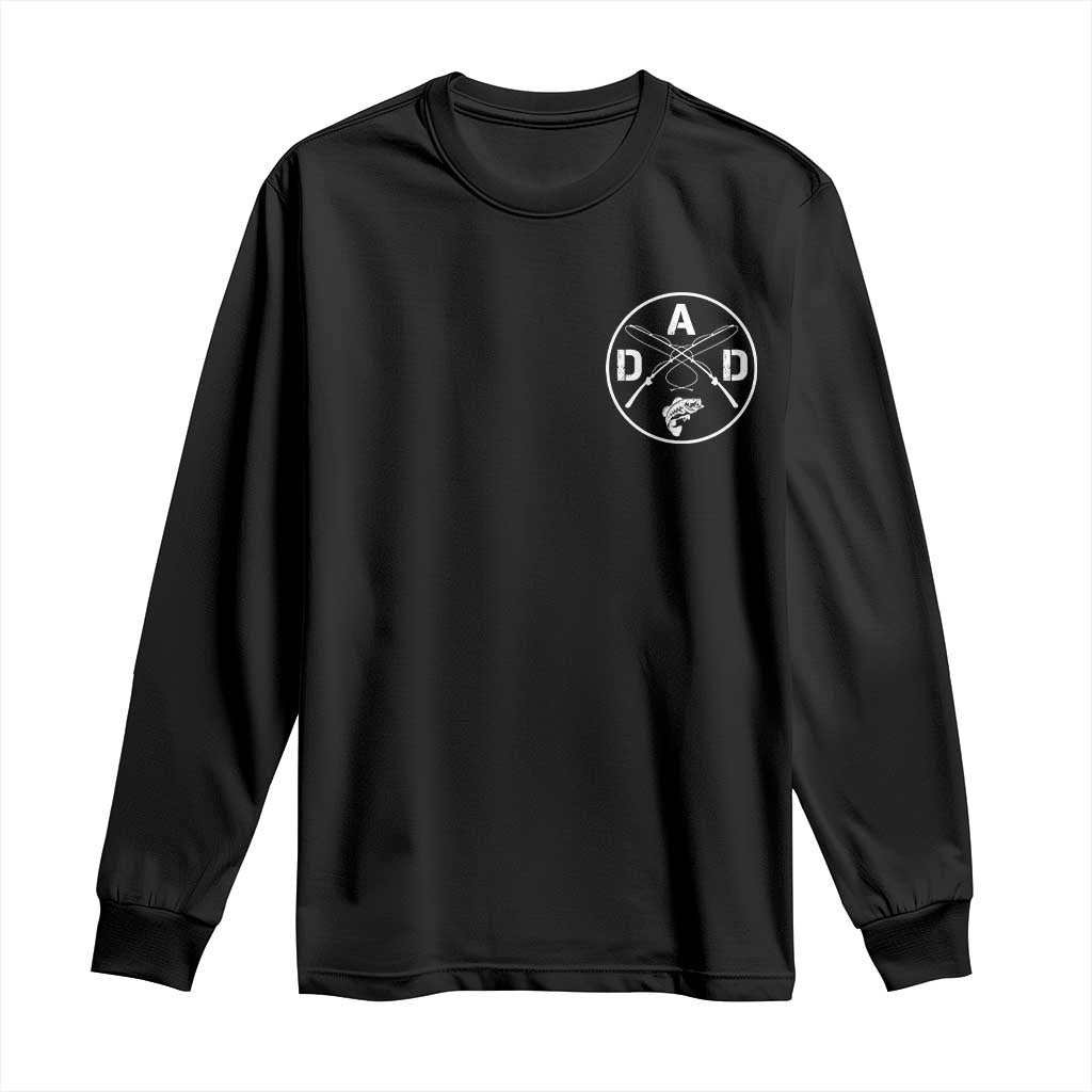 Fishing Dad Long Sleeve Shirt Fisherman Fish Lover Father's Day Gift TS11 Black Print Your Wear