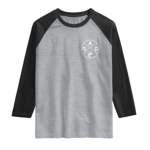 Fishing Dad Raglan Shirt Fisherman Fish Lover Father's Day Gift TS11 Heather Gray Black Print Your Wear