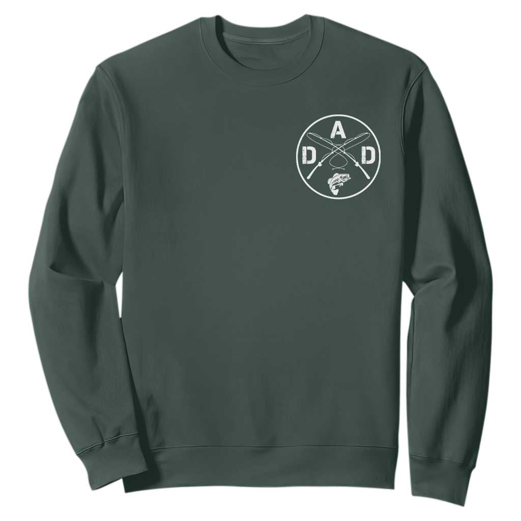 Fishing Dad Sweatshirt Fisherman Fish Lover Father's Day Gift TS11 Dark Forest Green Print Your Wear