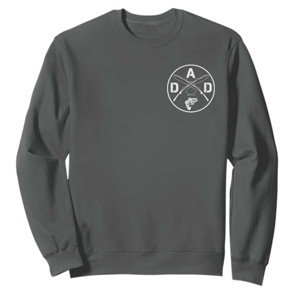Fishing Dad Sweatshirt Fisherman Fish Lover Father's Day Gift TS11 Dark Heather Print Your Wear