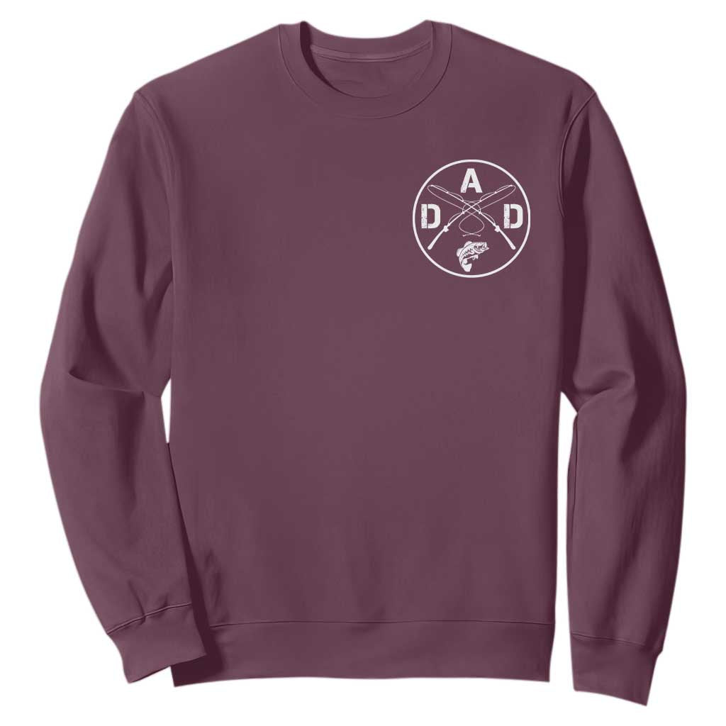 Fishing Dad Sweatshirt Fisherman Fish Lover Father's Day Gift TS11 Maroon Print Your Wear