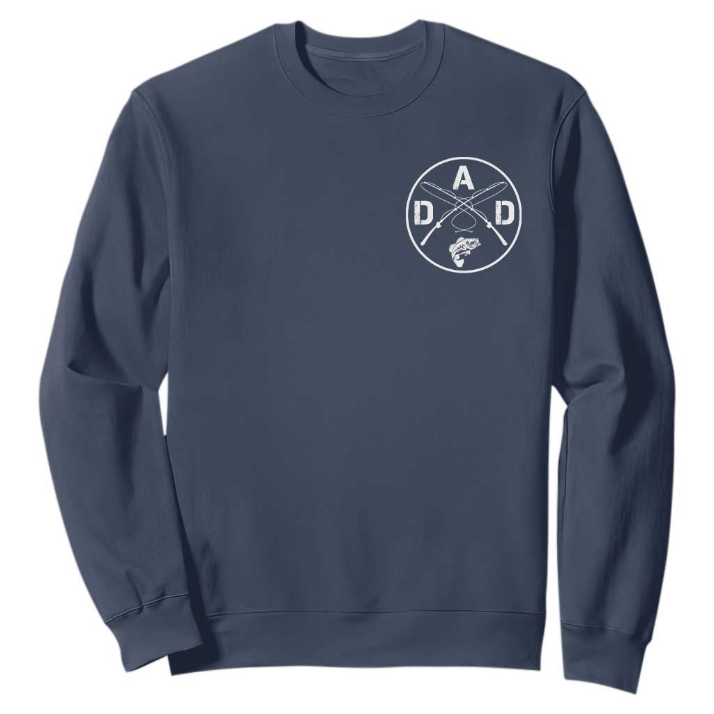 Fishing Dad Sweatshirt Fisherman Fish Lover Father's Day Gift TS11 Navy Print Your Wear