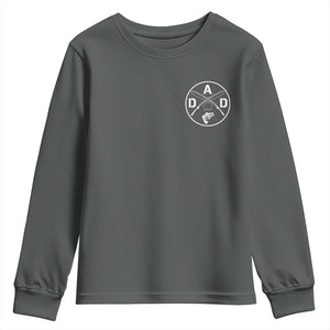 Fishing Dad Youth Sweatshirt Fisherman Fish Lover Father's Day Gift TS11 Dark Heather Print Your Wear