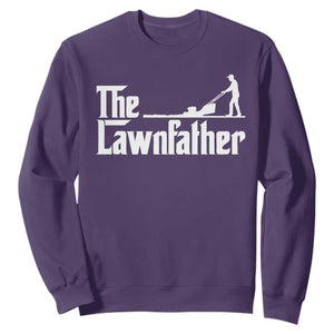 The Lawnfather Sweatshirt Lawn Mowing Dad Gardening Fathers Day TS11 Purple Print Your Wear