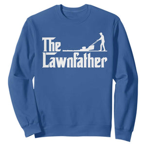 The Lawnfather Sweatshirt Lawn Mowing Dad Gardening Fathers Day TS11 Royal Blue Print Your Wear
