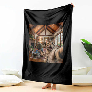 Cat Selfie with Man Funny Cat Dad Throw Blanket TS11 Print Your Wear