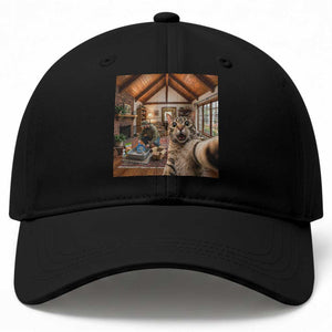 Cat Selfie with Man Funny Cat Dad Baseball Cap TS11 Print Your Wear