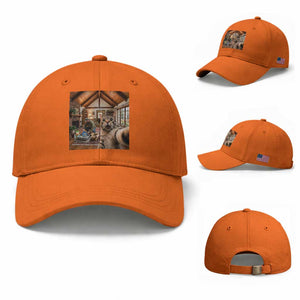 Cat Selfie with Man Funny Cat Dad Baseball Cap TS11 Baseball Cap Universal Fit Orange Print Your Wear