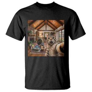 Cat Selfie with Man Funny Cat Dad T Shirt TS11 Black Print Your Wear