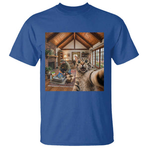 Cat Selfie with Man Funny Cat Dad T Shirt TS11 Royal Blue Print Your Wear