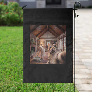 Cat Selfie with Woman Funny Cat Mom Garden Flag TS11 Print Your Wear