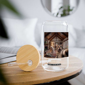 Cat Selfie with Woman Funny Cat Mom Glass Can TS11 Print Your Wear