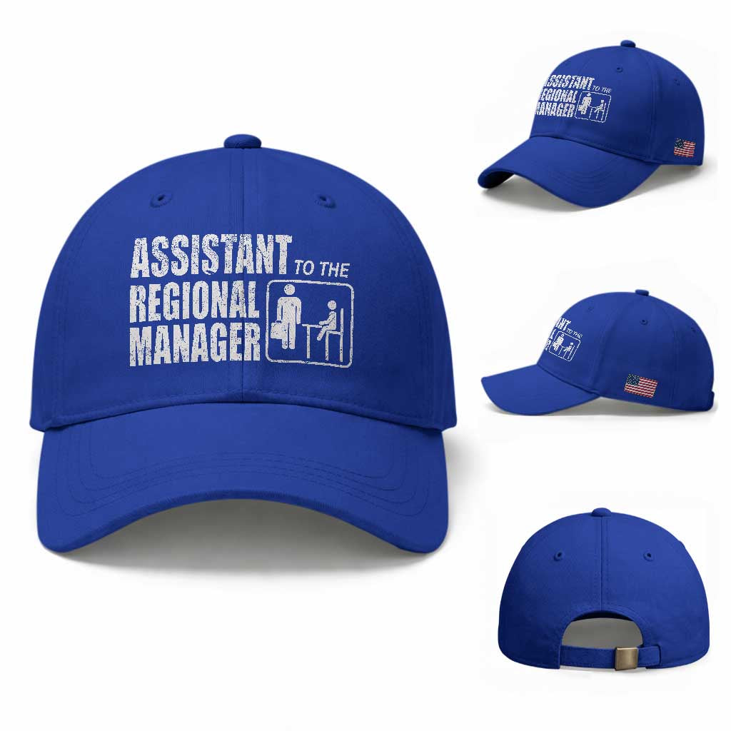 Assistant To The Regional Manager Baseball Cap Funny Dad Baby Matching TS11 Baseball Cap Universal Fit Royal Blue Print Your Wear