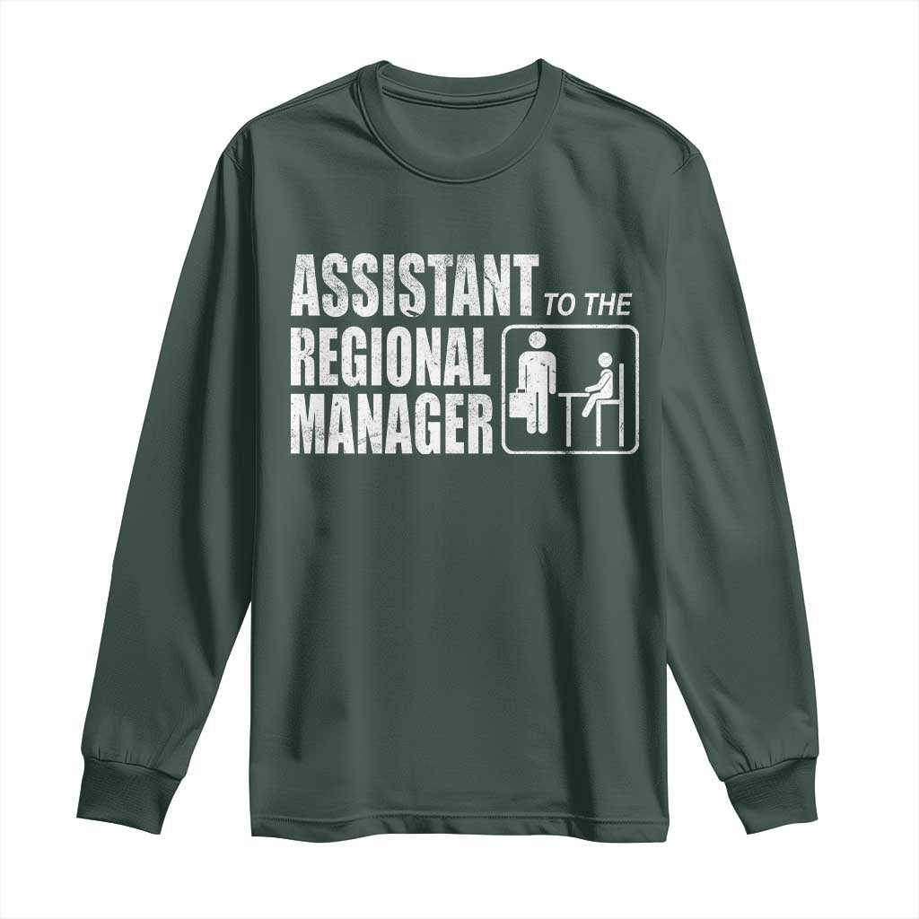 Assistant To The Regional Manager Long Sleeve Shirt Funny Dad Baby Matching TS11 Dark Forest Green Print Your Wear