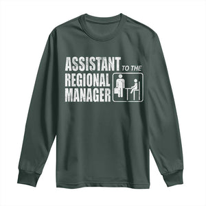 Assistant To The Regional Manager Long Sleeve Shirt Funny Dad Baby Matching TS11 Dark Forest Green Print Your Wear